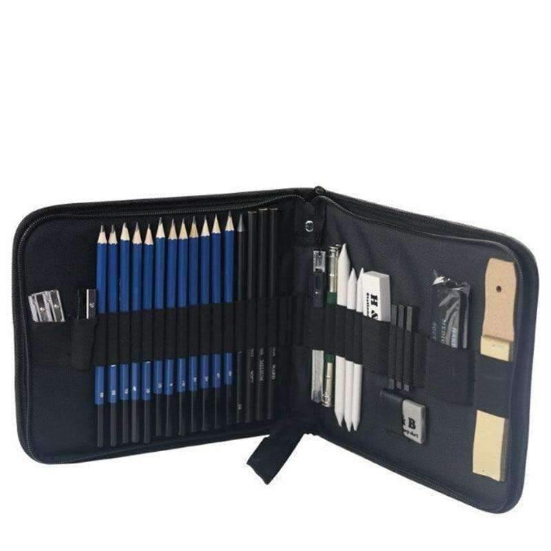 32Pcs/lot Skizz Zeichnungswerkzeug-Set Professionelles Malset Kunstbedarf Bleistift, Radiergummi, Messer, Bleistiftexpander, Anspitzer