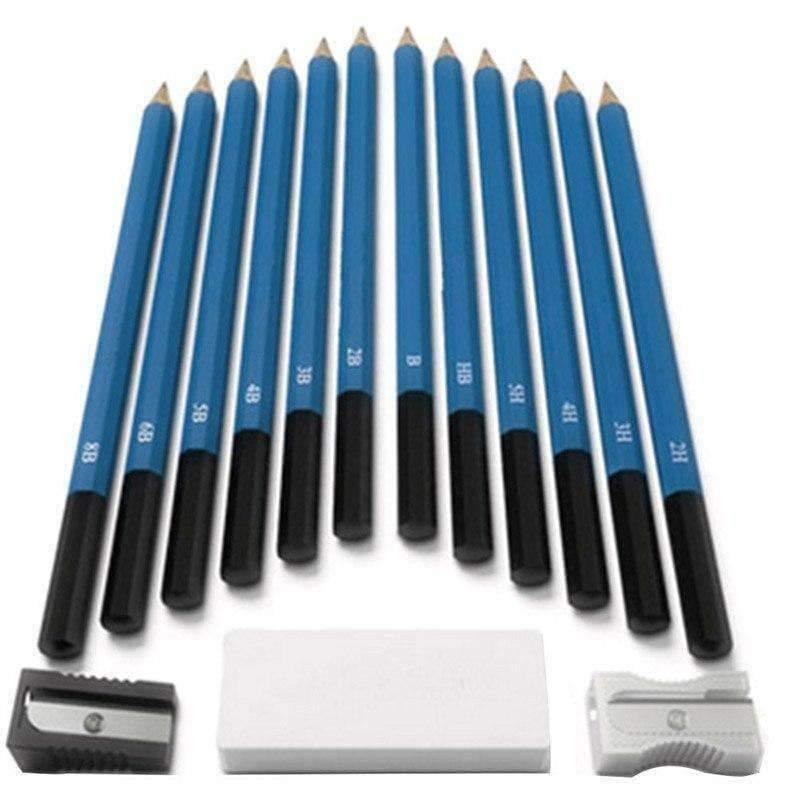 32Pcs/lot Skizz Zeichnungswerkzeug-Set Professionelles Malset Kunstbedarf Bleistift, Radiergummi, Messer, Bleistiftexpander, Anspitzer