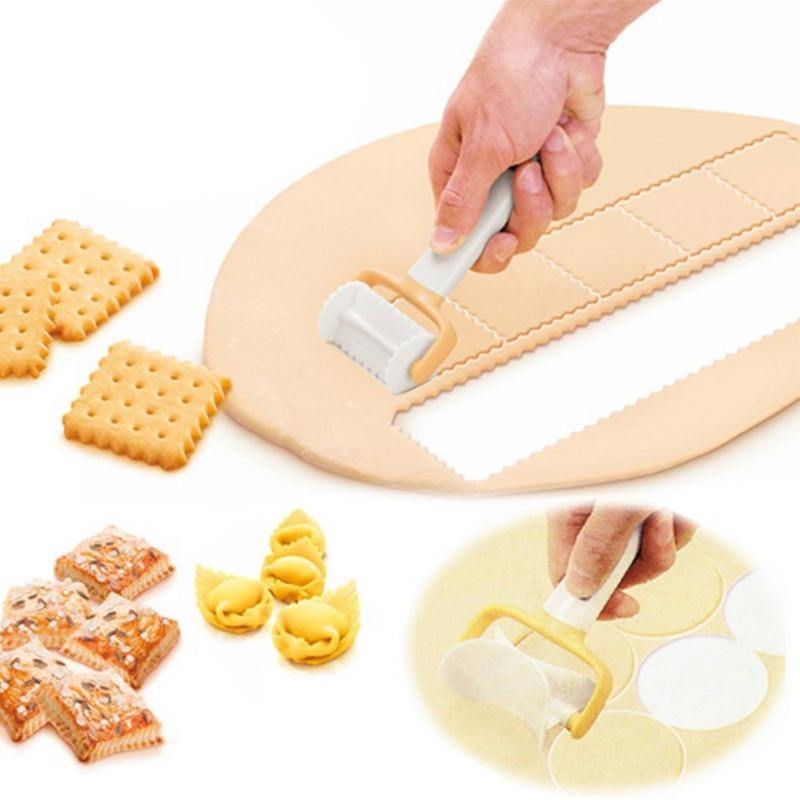 3Stk/Set Rollende Keks Ravioli Schneider Küchengeräte Rollender Gezackter Kreis Schneider Rollender Quadratischer Schneider