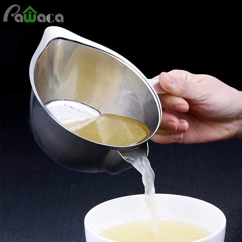 4 Größen Edelstahl Soßen Öl Suppe Fett Separator Fett Öler Filter Sieb Schüssel Küchen Öl Suppe Sieb Tasse Kochwerkzeug