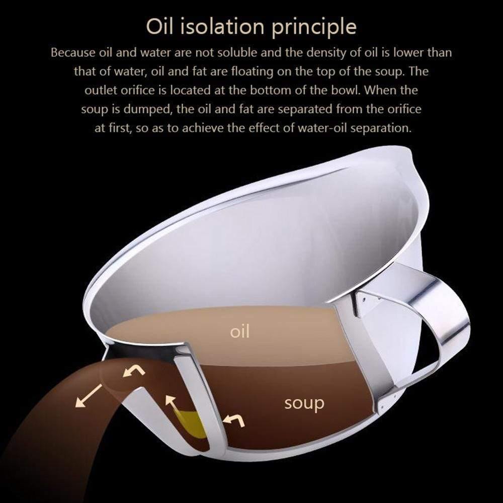 4 Größen Edelstahl Soßen Öl Suppe Fett Separator Fett Öler Filter Sieb Schüssel Küchen Öl Suppe Sieb Tasse Kochwerkzeug