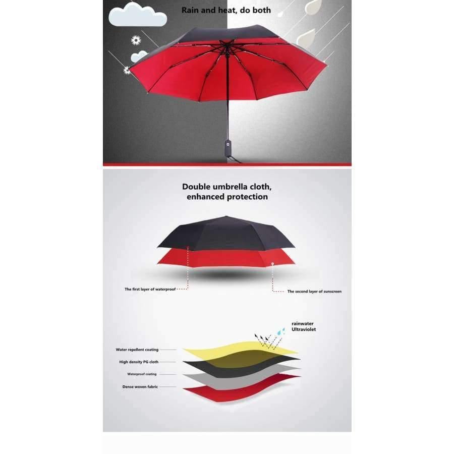Neuer doppellagiger dreifachfaltbarer Regenschirm Anti-UV automatischer Regenschirm Regen Frauen winddichter Sonnen-Regenschirm Frauen Unternehmen