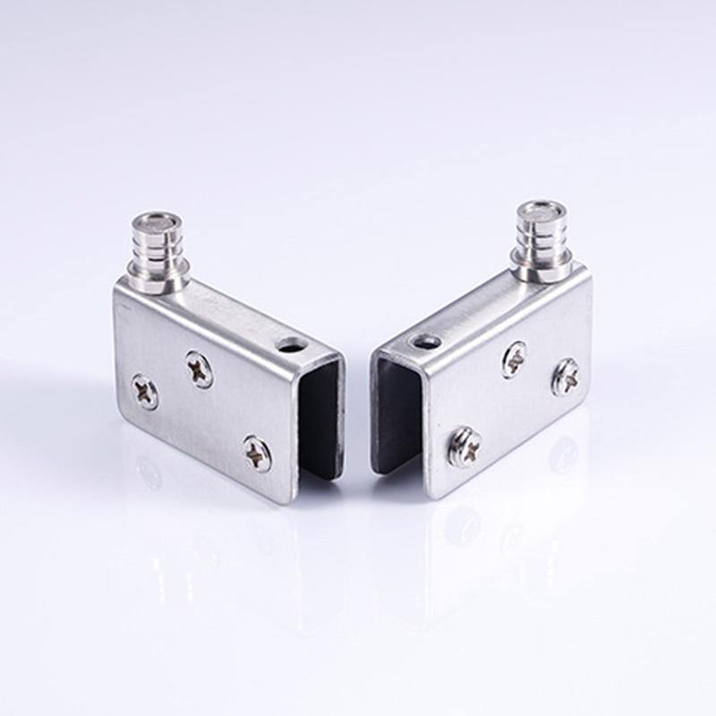 4 Stk. Edelstahl-Glashardware für 5-8mm/10-12mm Glasschiebetüren Glas Pivot Klammern Türscharniere 4 Größen