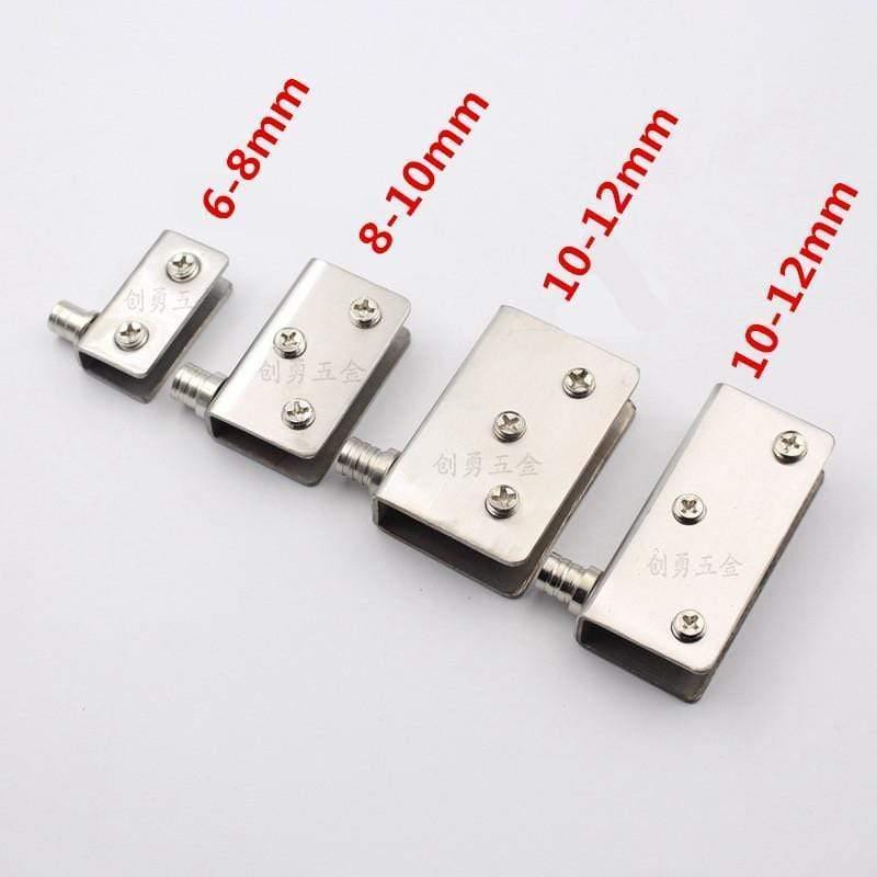 4 Stk. Edelstahl-Glashardware für 5-8mm/10-12mm Glasschiebetüren Glas Pivot Klammern Türscharniere 4 Größen