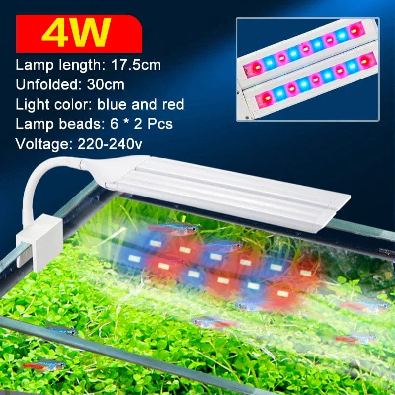 Superhelle Clip Lampe LED Aquarium Licht für Aquarienpflanzen Wuchs Fischtank Vollspektrum Timing Lampe 220-240V 30~70CM 4W 8W 13W