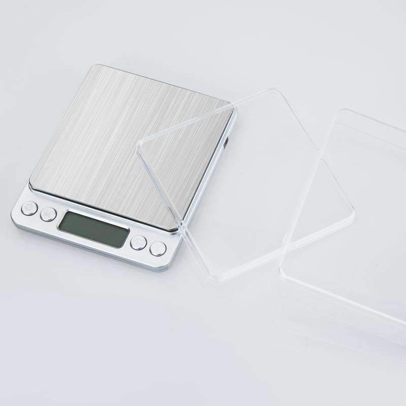 500g 0.01g Digitale Taschen Schmuckwaage 500G 0.01 Lebensmittel Küche Wägung Plattformwaagen LCD Keks Gramm Messwerkzeuge Zwei Tabletts