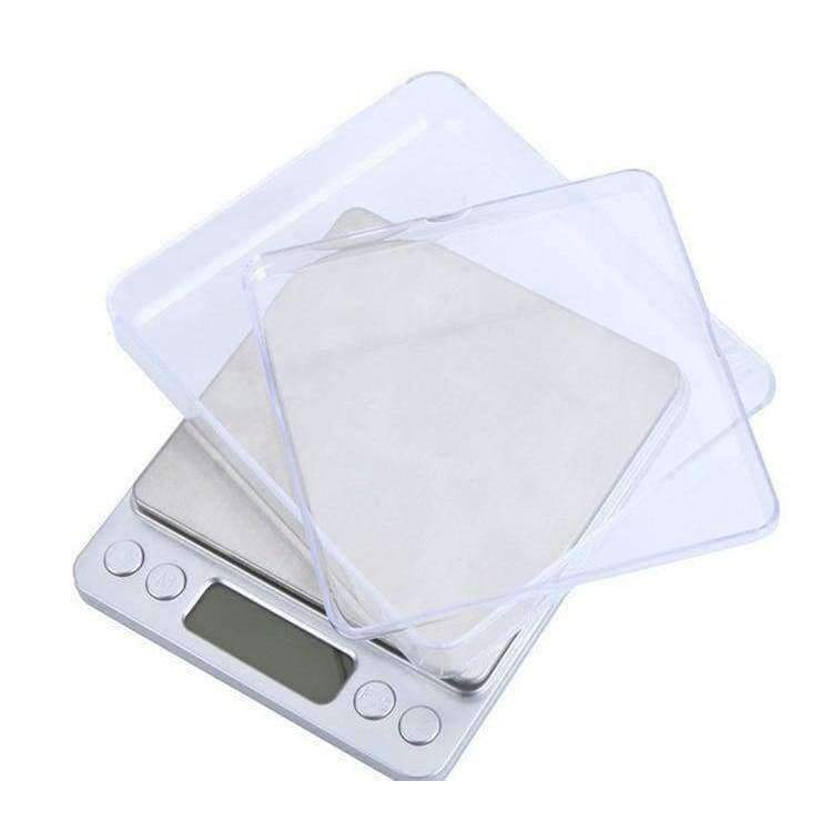 500g 0.01g Digitale Taschen Schmuckwaage 500G 0.01 Lebensmittel Küche Wägung Plattformwaagen LCD Keks Gramm Messwerkzeuge Zwei Tabletts