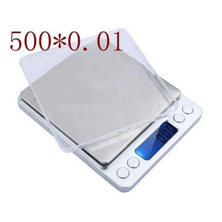 500g 0.01g Digitale Taschen Schmuckwaage 500G 0.01 Lebensmittel Küche Wägung Plattformwaagen LCD Keks Gramm Messwerkzeuge Zwei Tabletts
