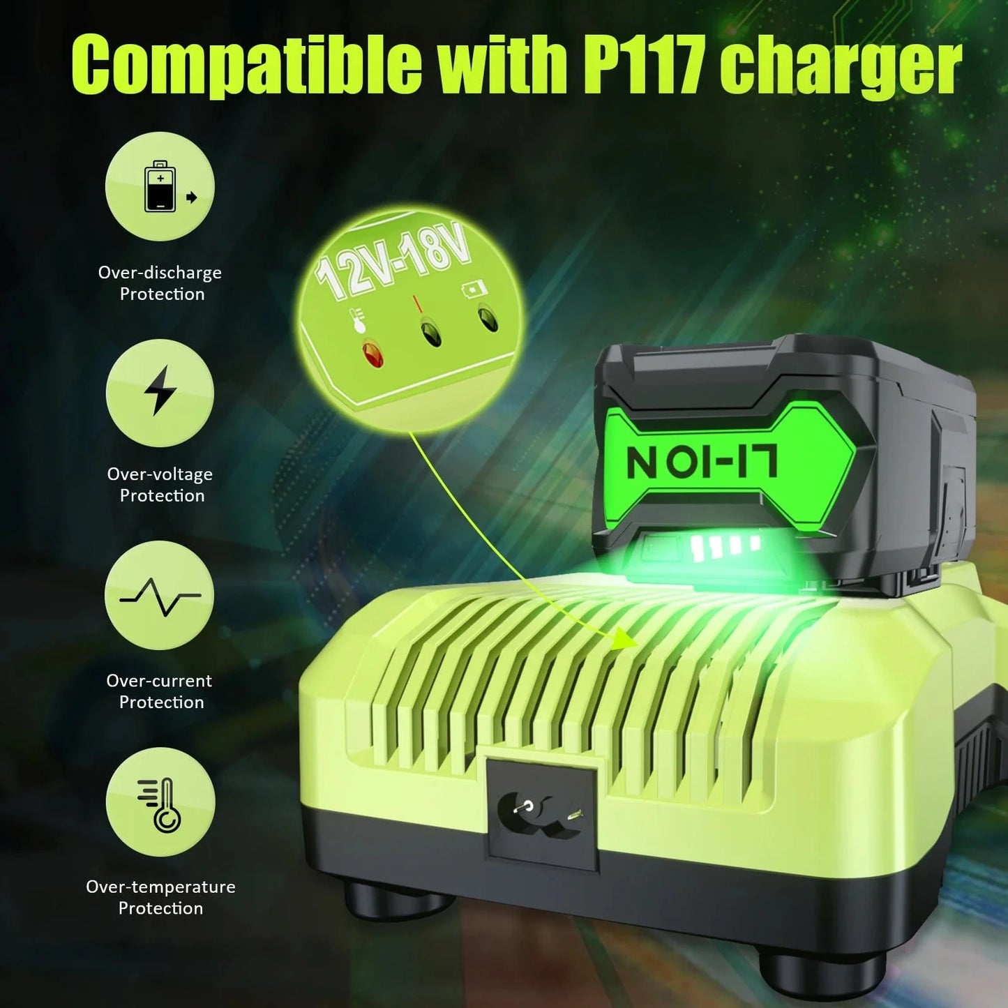 6Ah für RYOBI P108 18V One+ Plus Batterie 18 Volt Lithium-Ionen Elektrowerkzeuge P104 P107 RB18L50 RB18L20 P108