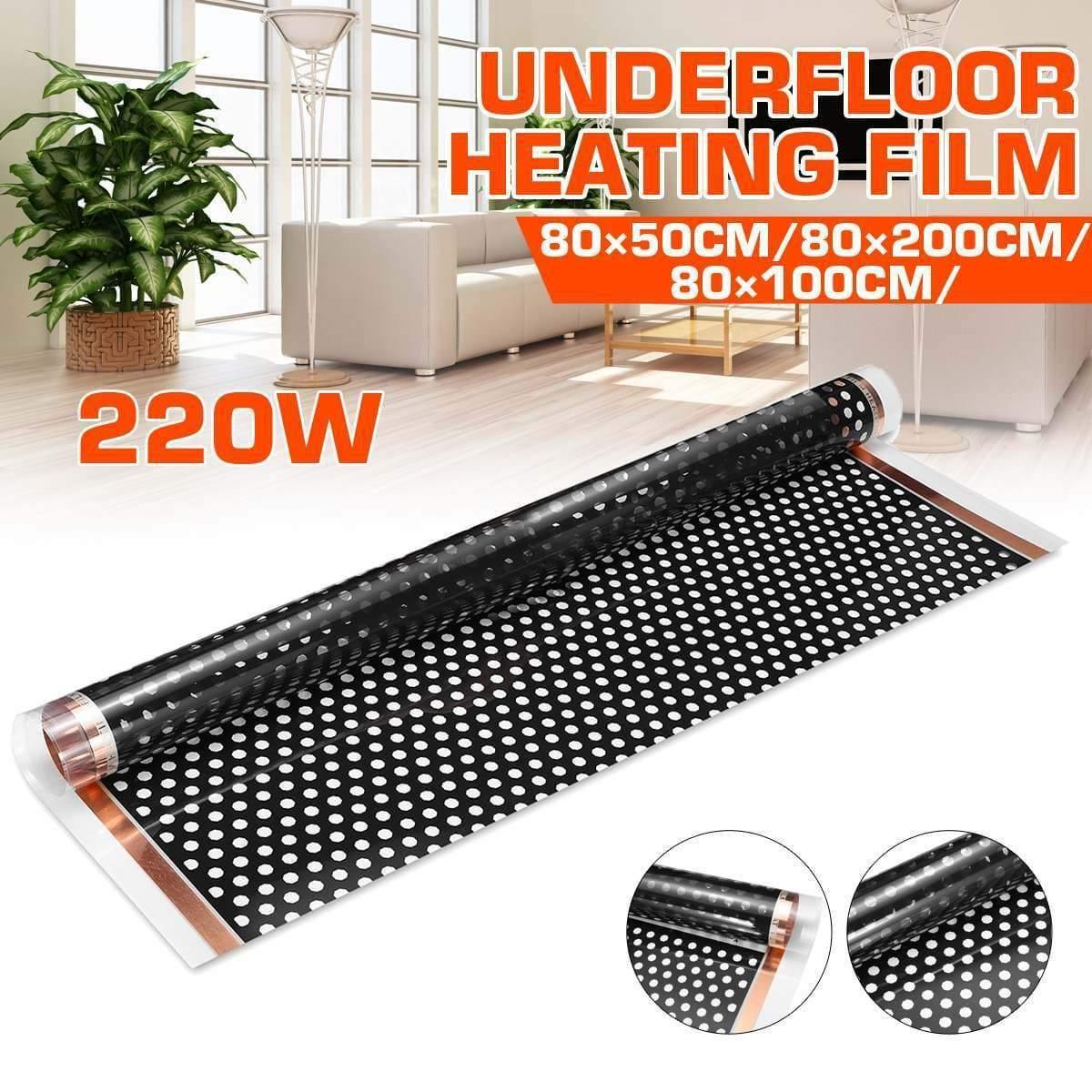 80x200cm 220W Infrarot Fußbodenheizungsfolie Elektrisch Hochwertige Carbonfaser Elektrische Heizmatte Fußbodenheizungsfolie