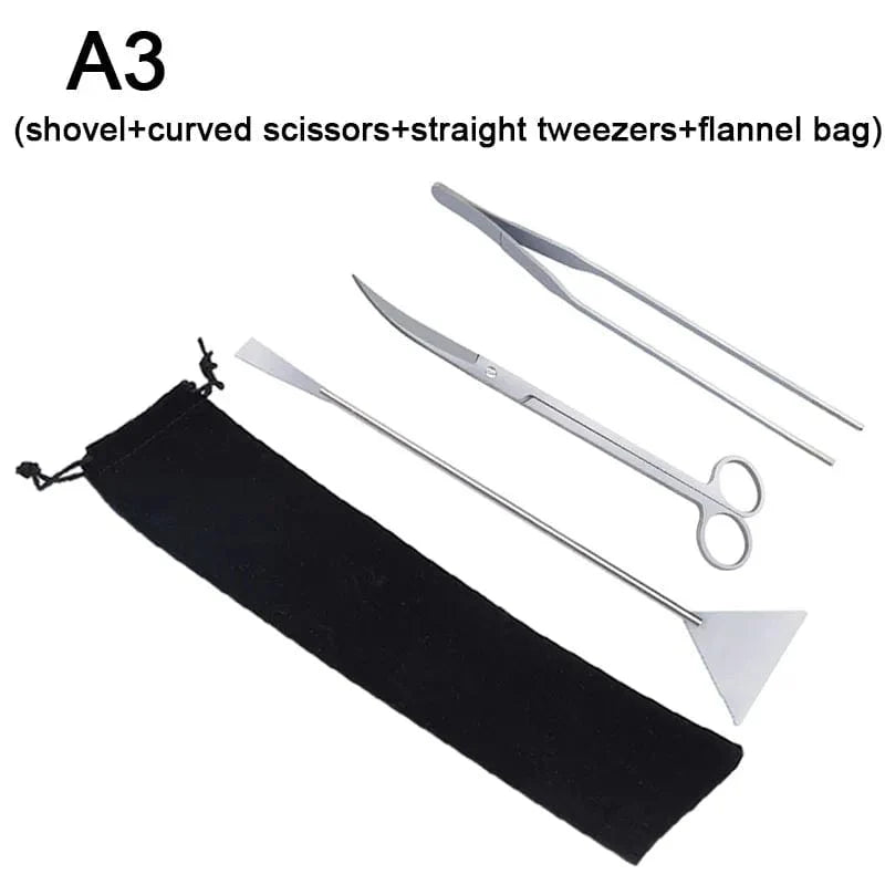 Aquarium Werkzeuge Set Schere Pinzette Pflanzen Wellenzange Gras Edelstahl Reinigungswerkzeuge Fischtank Schaufeln Aquarium Zubehör
