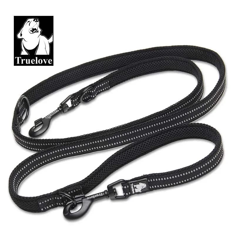 Truelove 7 In 1 Multifunktionale Verstellbare Hundeleine Freihändige Haustiertrainingsleine Reflektierende Multifunktions-Hundeleine Für 2 Hunde