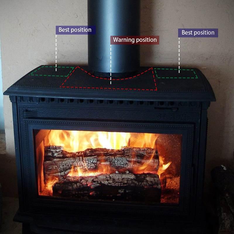 Schwarzer Ofenventilator 4-Flügel-Kaminventilator wärmebetrieben Kamin Holzofen ökologischer Ventilator freundlich leise Zuhause effiziente Wärmeverteilung