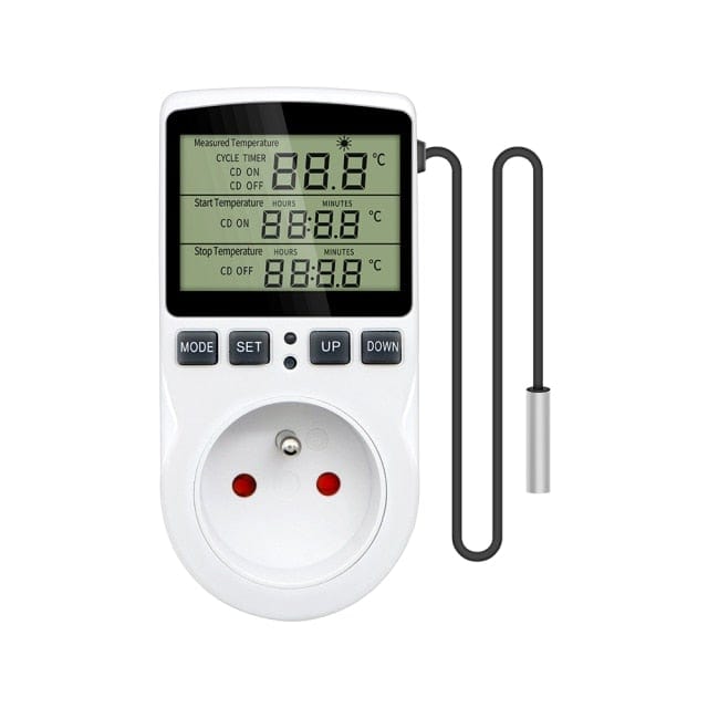 Timer Plug Thermostat Digital Temperature Controller Socket with Timer Switch Sensor Probe Heating Cooling 40% Discount
