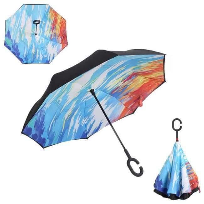 Reversed Umbrella Double Layer Inverted Multifunction Windproof Rain Hand Men's Umbrellas For Adults Long Umbrellas