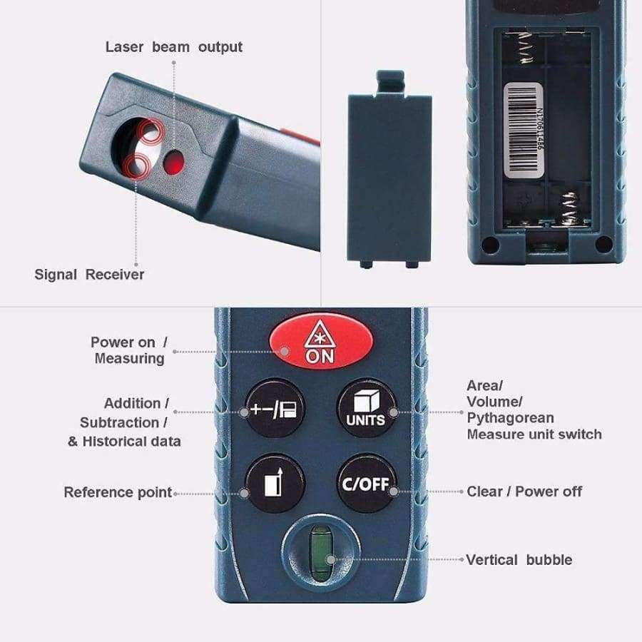 DEKO LRD110 Handheld Laser Distance Measuring Device 40M 60M 80M 100M Mini Laser Distance Measurer Laser Tape Distance Measurer Diastimeter Measuring