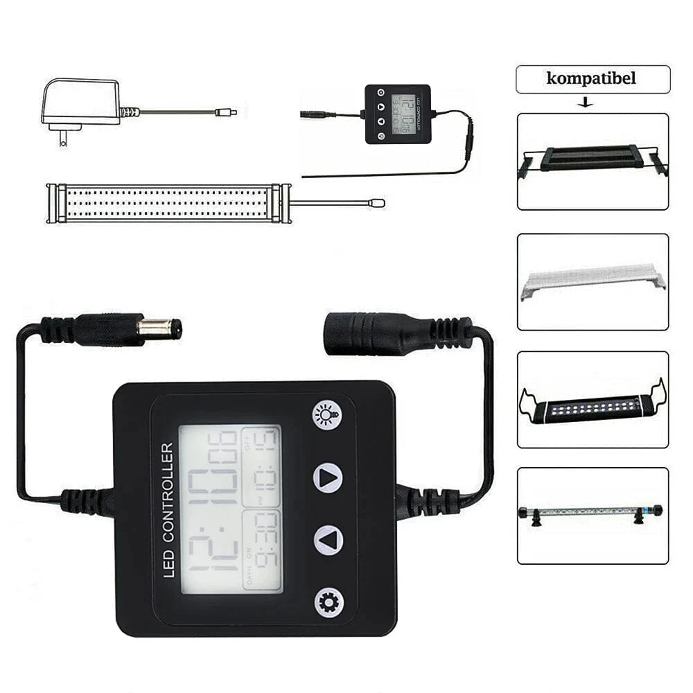 Aquarium Dimmsteuerung Fischtank LED Licht Timer Dimmer Controller Vollspektrum Beleuchtung Zubehör und Ausrüstung