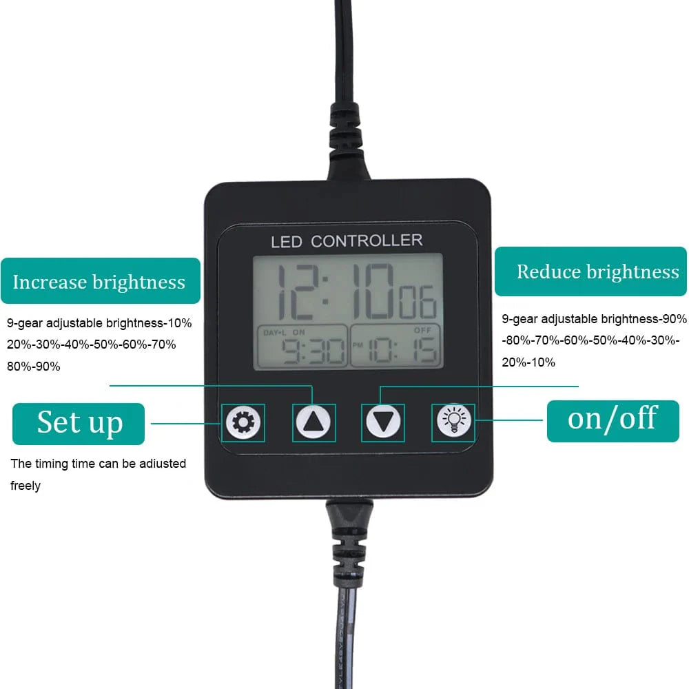 Aquarium Dimmsteuerung Fischtank LED Licht Timer Dimmer Controller Vollspektrum Beleuchtung Zubehör und Ausrüstung