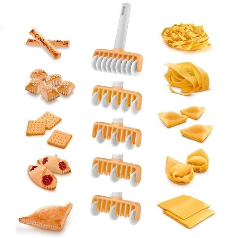 37pcs/Set Küchenbackwerkzeug Fondant Band Schneider, 4 verschiedene Zahnräder Prägegerät Set Nudel Teigschneider Backwerkzeuge für Kuchen