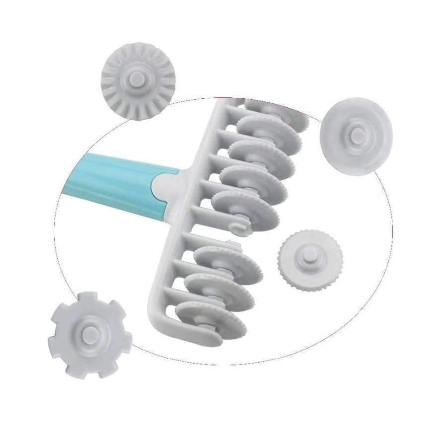 37pcs/Set Küchenbackwerkzeug Fondant Band Schneider, 4 verschiedene Zahnräder Prägegerät Set Nudel Teigschneider Backwerkzeuge für Kuchen