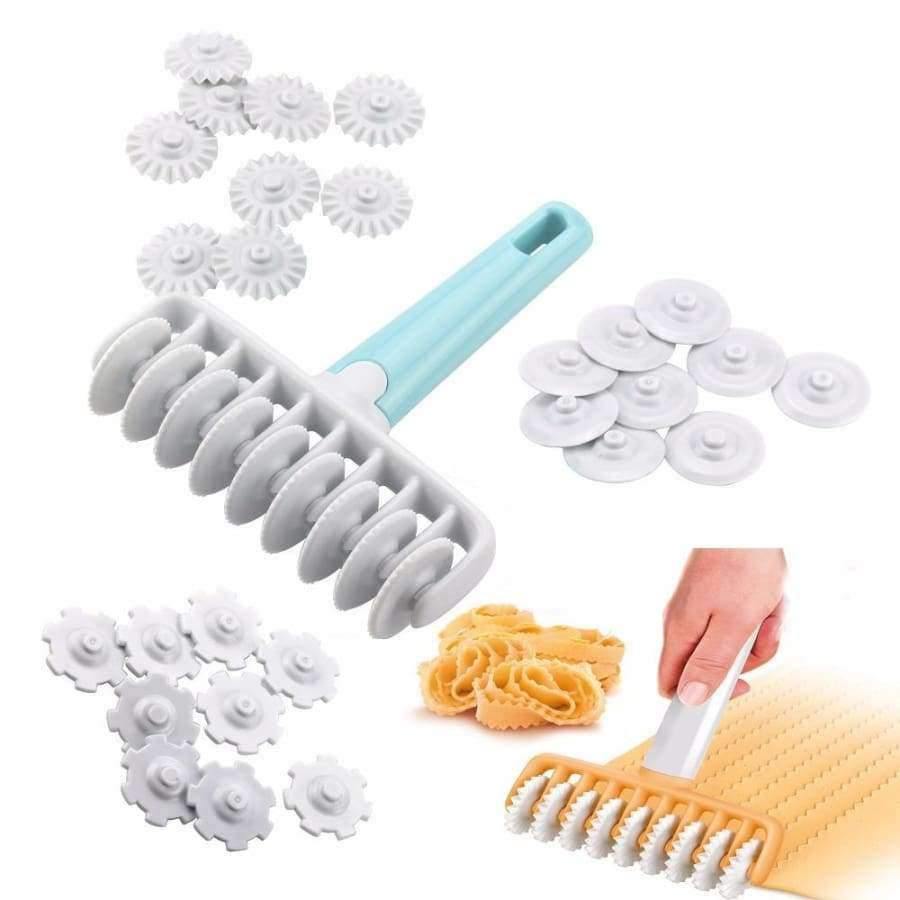 37pcs/Set Küchenbackwerkzeug Fondant Band Schneider, 4 verschiedene Zahnräder Prägegerät Set Nudel Teigschneider Backwerkzeuge für Kuchen