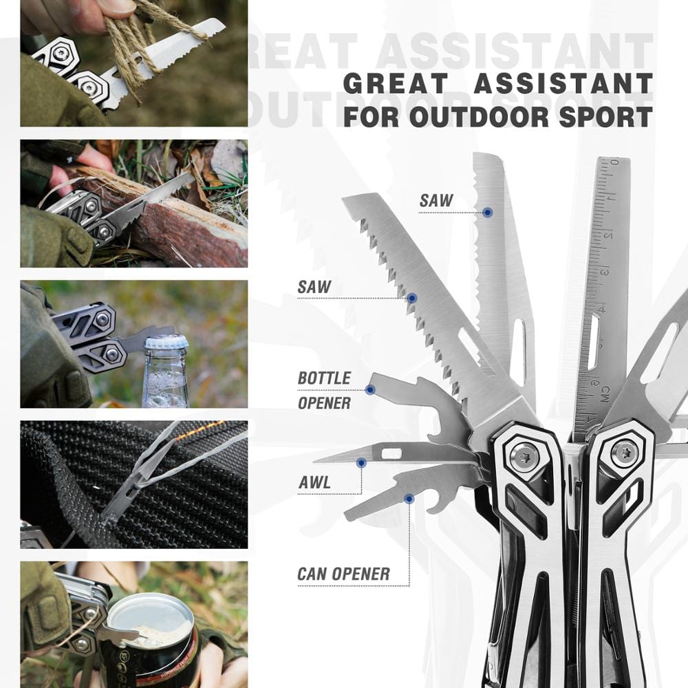 MOSSY OAK 21 in 1 Multi Tool Pliers Wire Cutter Folding Pliers Outdoor Camping Multitool Portable Folding Pocket Pliers