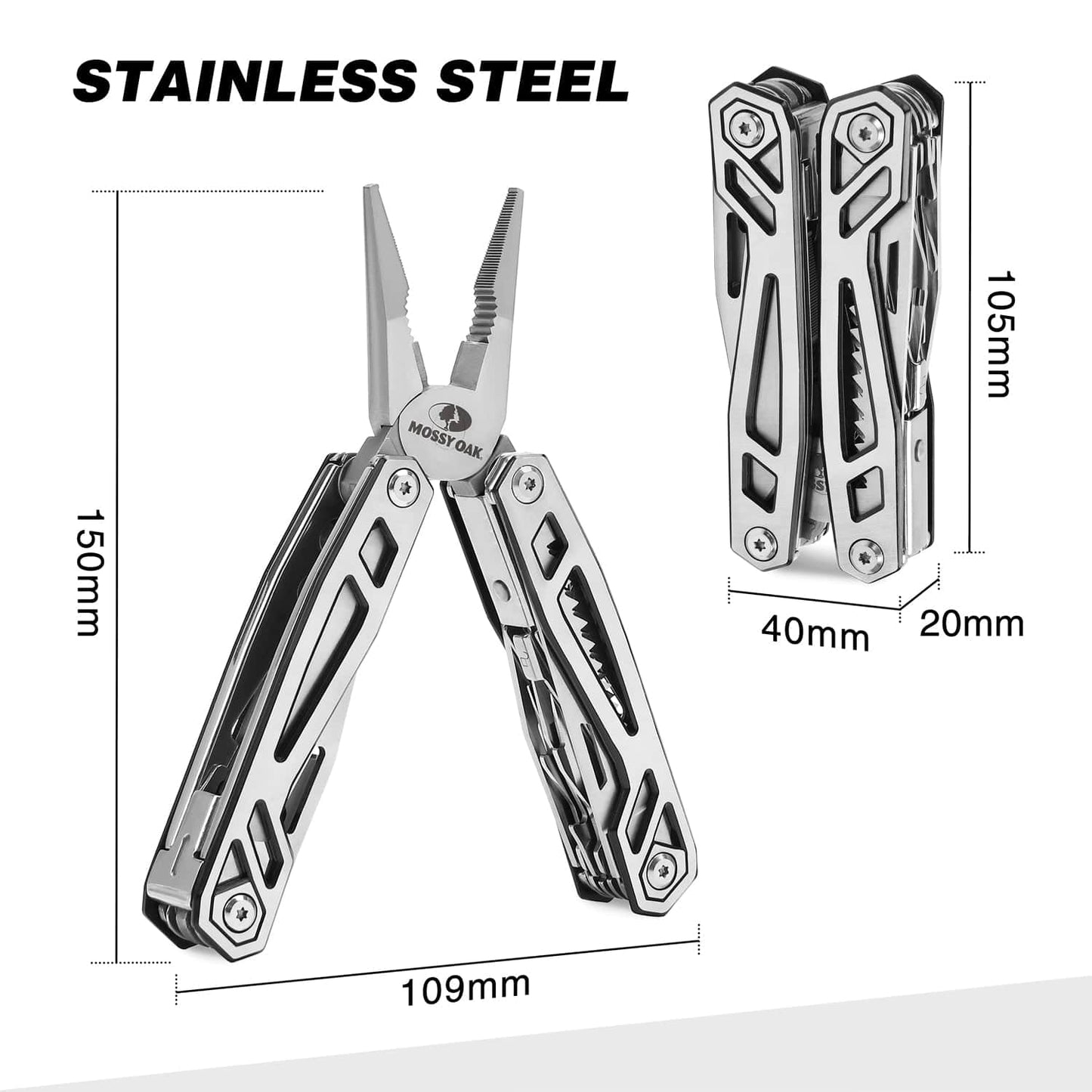MOSSY OAK 21 in 1 Multi Tool Pliers Wire Cutter Folding Pliers Outdoor Camping Multitool Portable Folding Pocket Pliers