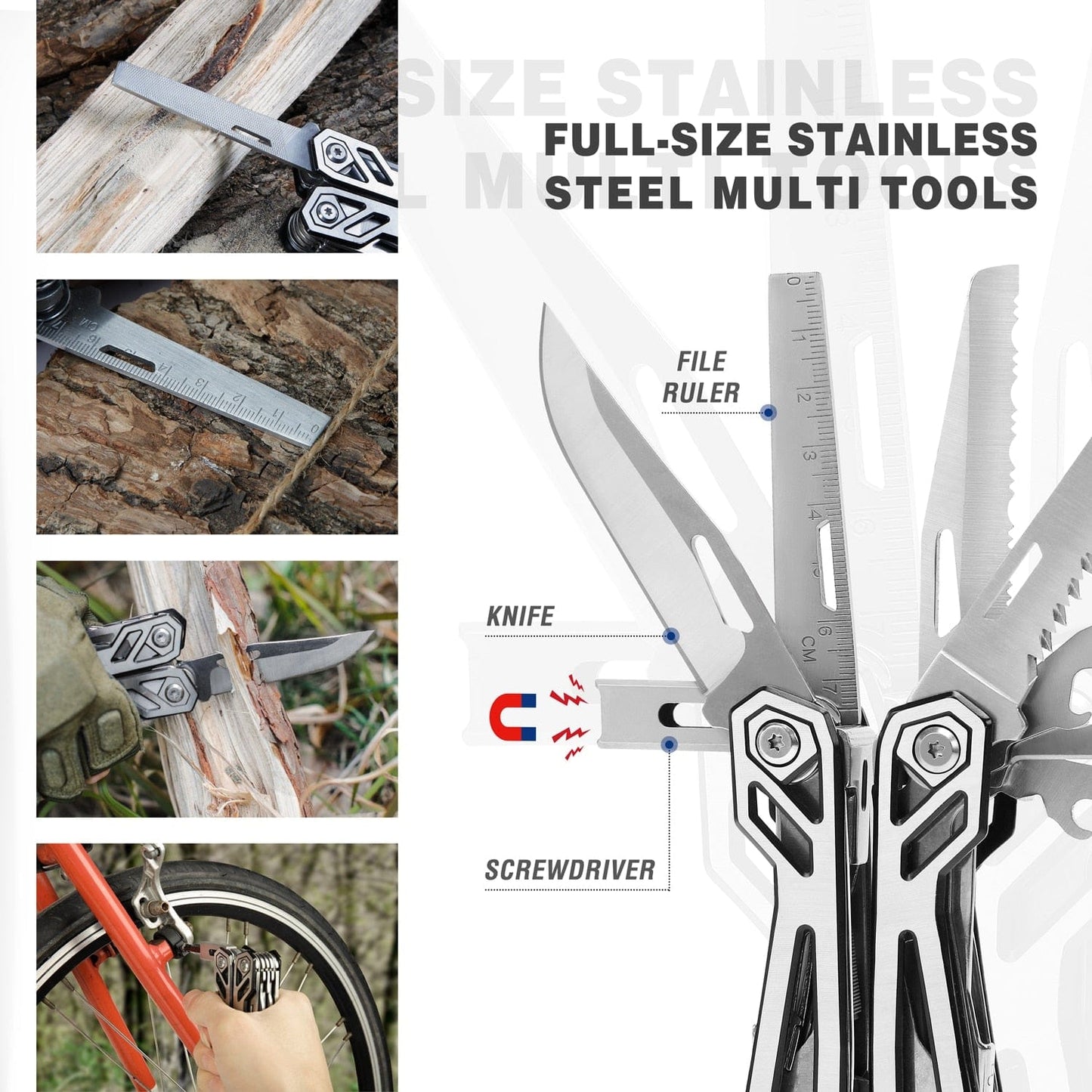 MOSSY OAK 21 in 1 Multi Tool Pliers Wire Cutter Folding Pliers Outdoor Camping Multitool Portable Folding Pocket Pliers