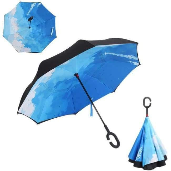 Reversed Umbrella Double Layer Inverted Multifunction Windproof Rain Hand Men's Umbrellas For Adults Long Umbrellas