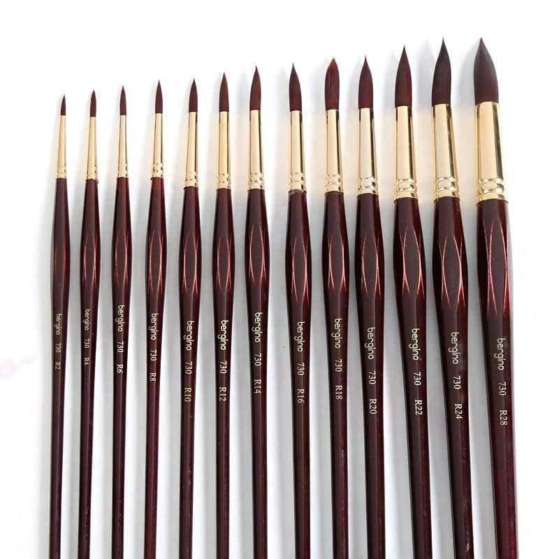 Professioneller Aquarellpinsel mit Nylonhaaren, spitz, Aquarell-, Öl-, Acrylmalpinsel für Künstler, Kunstbedarf 730