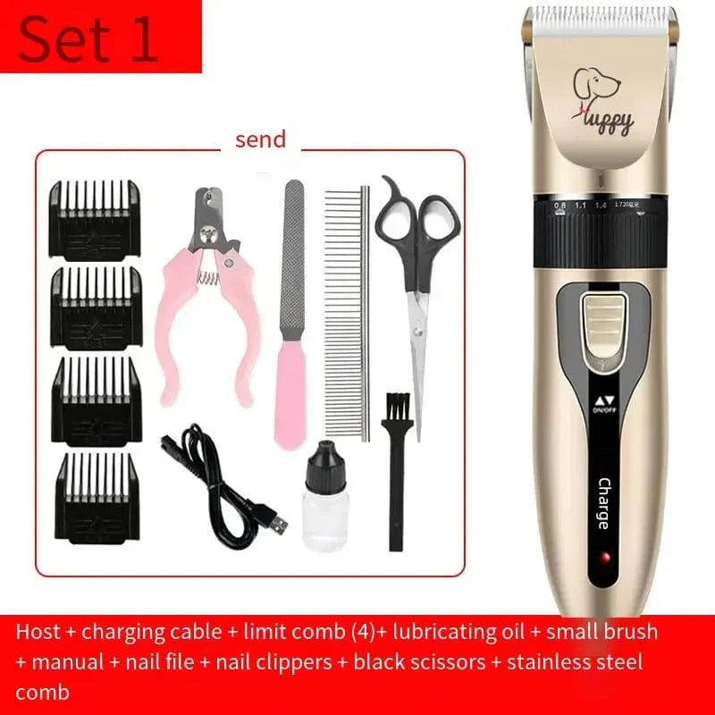 Haustierrasiermaschine Hundeschneider-Sets Hundehaarpflege Friseur Trimmer Set Akkuladegerät Wiederaufladbare Haustierrasiermaschine Haustierbedarf