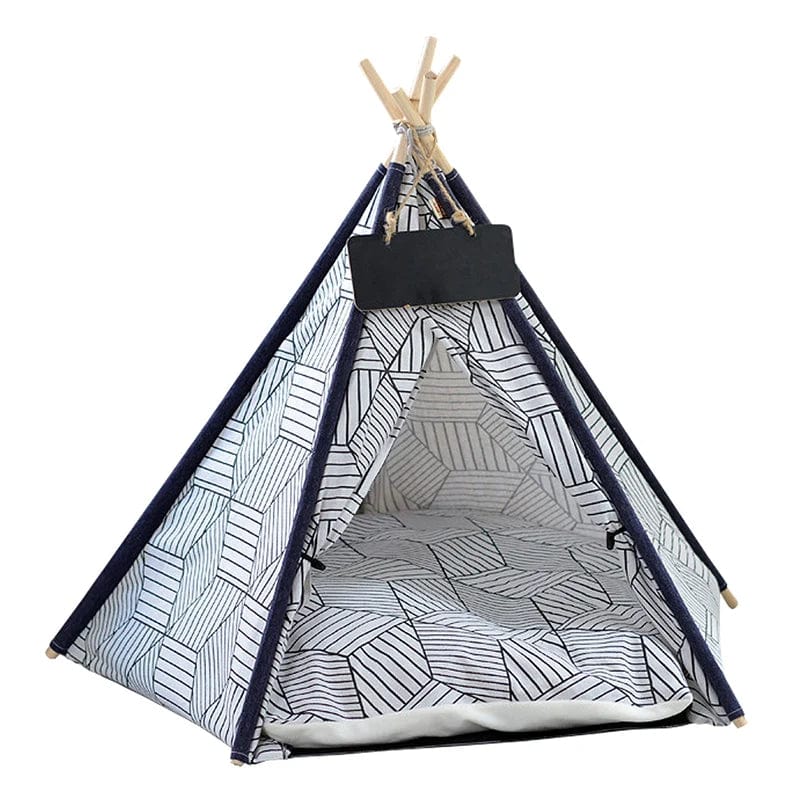 Haustier Zelt Haus Hundebett Tragbar Abnehmbar Waschbar Teepee Welpe Katze Innen Außen Zwinger Höhle mit Kissen und Schwarze Tafel