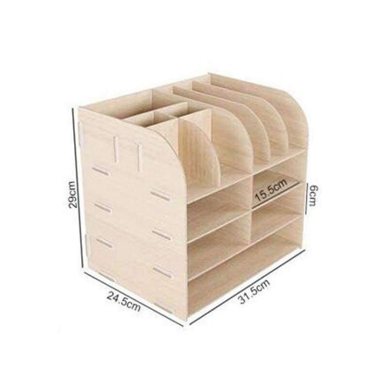 Holz Handgemachter Tischorganisator Büro Schulbedarf Schreibtischzubehör Organizer 13 Blöcke Aktenablage Buchstütze Aufbewahrungsschale