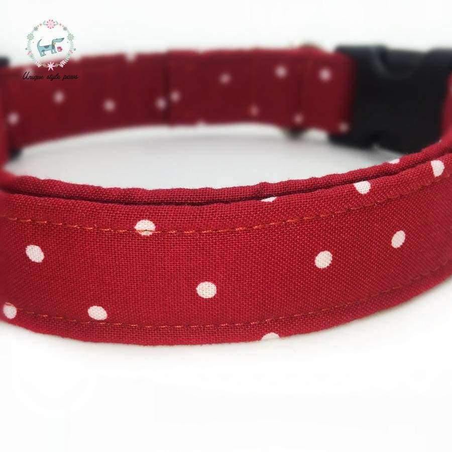 Rot und Weiß gepunktetes Hundehalsband-Set mit Blume oder Fliege personalisiertes benutzerdefiniertes Haustierdesignprodukt Hund- und Katzenhalskette XS-XL