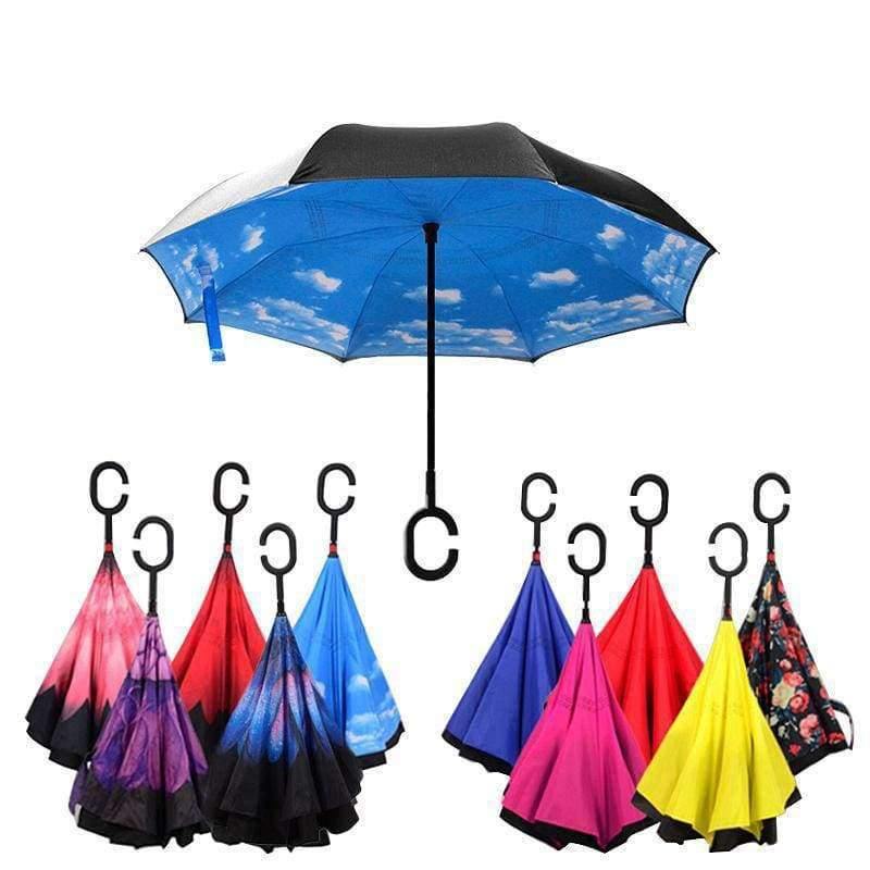 Reversed Umbrella Double Layer Inverted Multifunction Windproof Rain Hand Men's Umbrellas For Adults Long Umbrellas