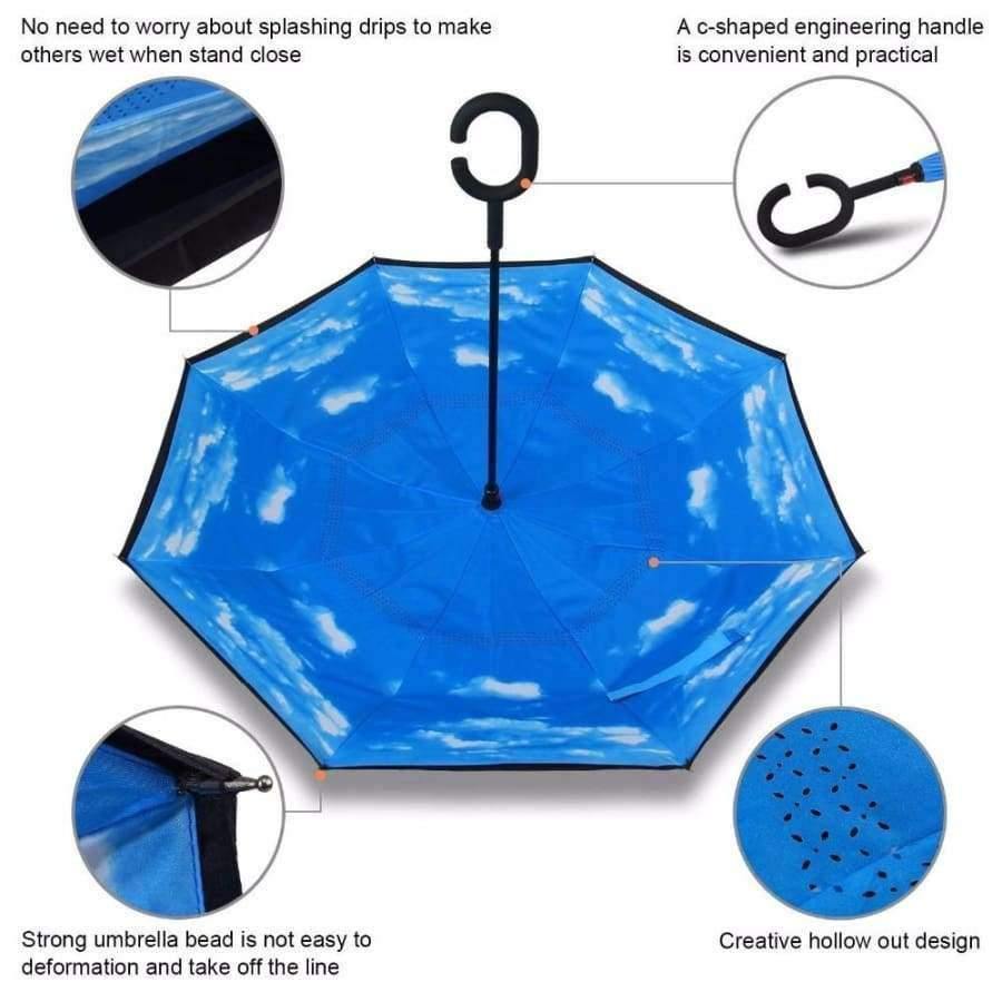 Reversed Umbrella Double Layer Inverted Multifunction Windproof Rain Hand Men's Umbrellas For Adults Long Umbrellas