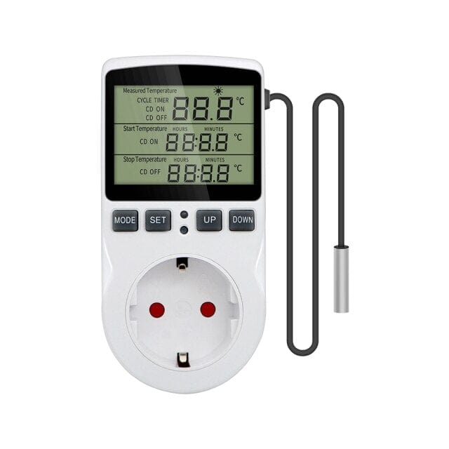 Timer Plug Thermostat Digital Temperature Controller Socket with Timer Switch Sensor Probe Heating Cooling 40% Discount