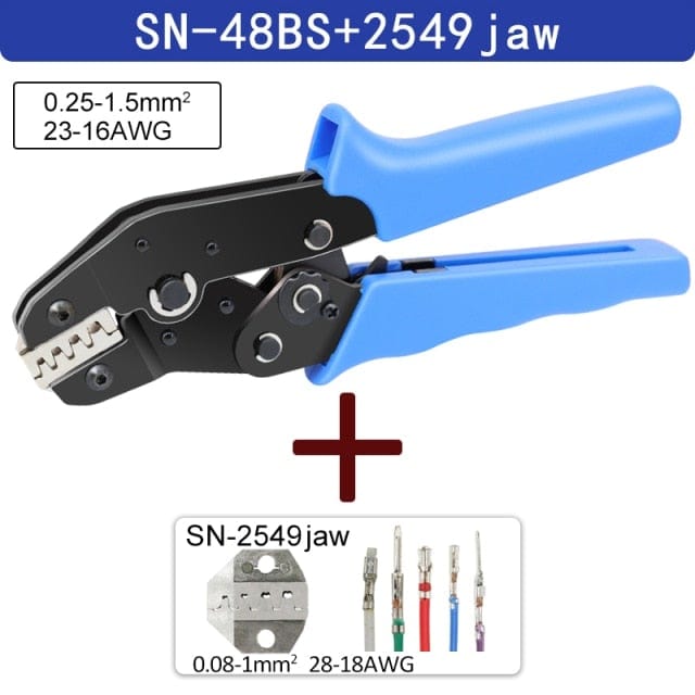 Crimping tool SN-48BS/2549 for Tab 2.8 4.8 6.3 XH2.54 SM2.5 DuPont2.54 connections Auto plug cable electrician tool set