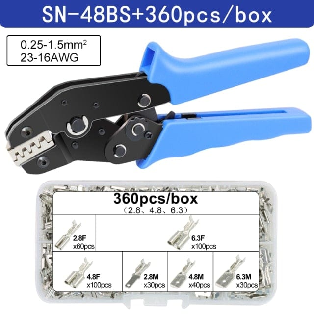 Crimping tool SN-48BS/2549 for Tab 2.8 4.8 6.3 XH2.54 SM2.5 DuPont2.54 connections Auto plug cable electrician tool set