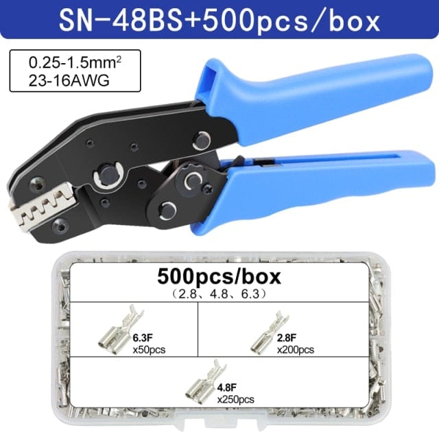 Crimping tool SN-48BS/2549 for Tab 2.8 4.8 6.3 XH2.54 SM2.5 DuPont2.54 connections Auto plug cable electrician tool set