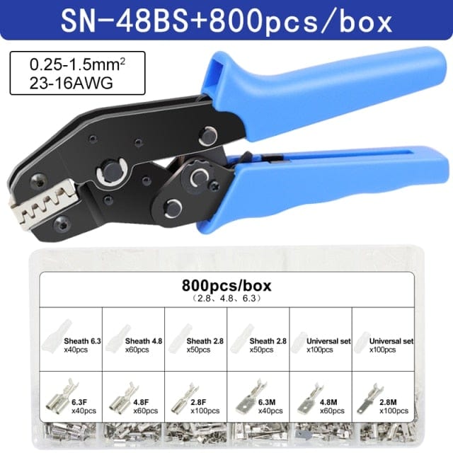 Crimping tool SN-48BS/2549 for Tab 2.8 4.8 6.3 XH2.54 SM2.5 DuPont2.54 connections Auto plug cable electrician tool set