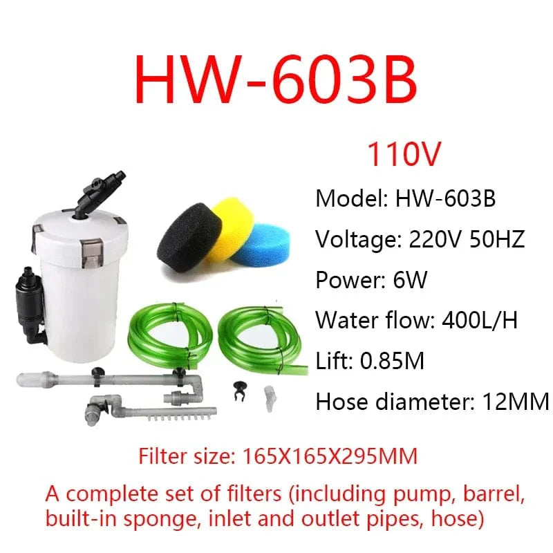 sunsun aquarium filter ultra-leise externe aquarium filter eimer 110V-220V 6W 400L/H HW-602B HW-603B LW-602B LW-603B