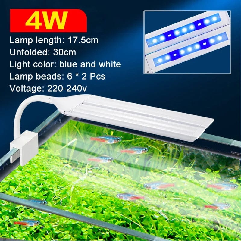 Superhelle Clip Lampe LED Aquarium Licht für Aquarienpflanzen Wuchs Fischtank Vollspektrum Timing Lampe 220-240V 30~70CM 4W 8W 13W