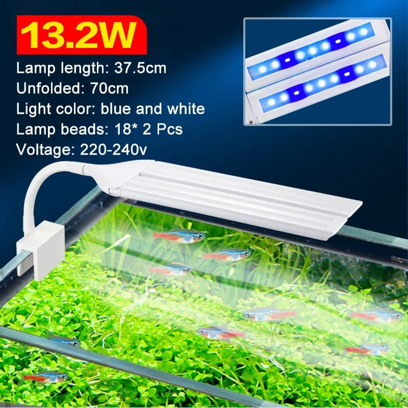 Superhelle Clip Lampe LED Aquarium Licht für Aquarienpflanzen Wuchs Fischtank Vollspektrum Timing Lampe 220-240V 30~70CM 4W 8W 13W