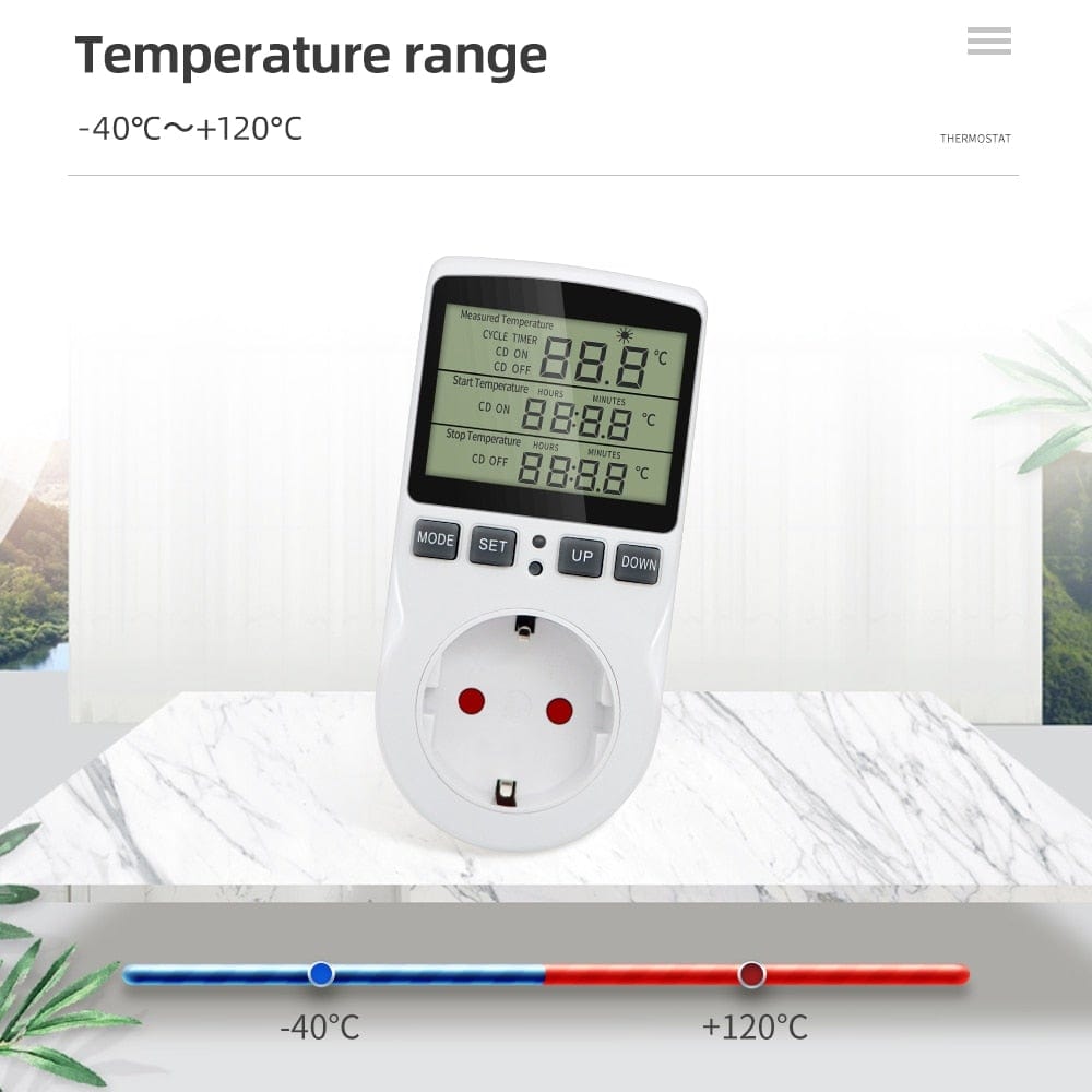 Timer Plug Thermostat Digital Temperature Controller Socket with Timer Switch Sensor Probe Heating Cooling 40% Discount