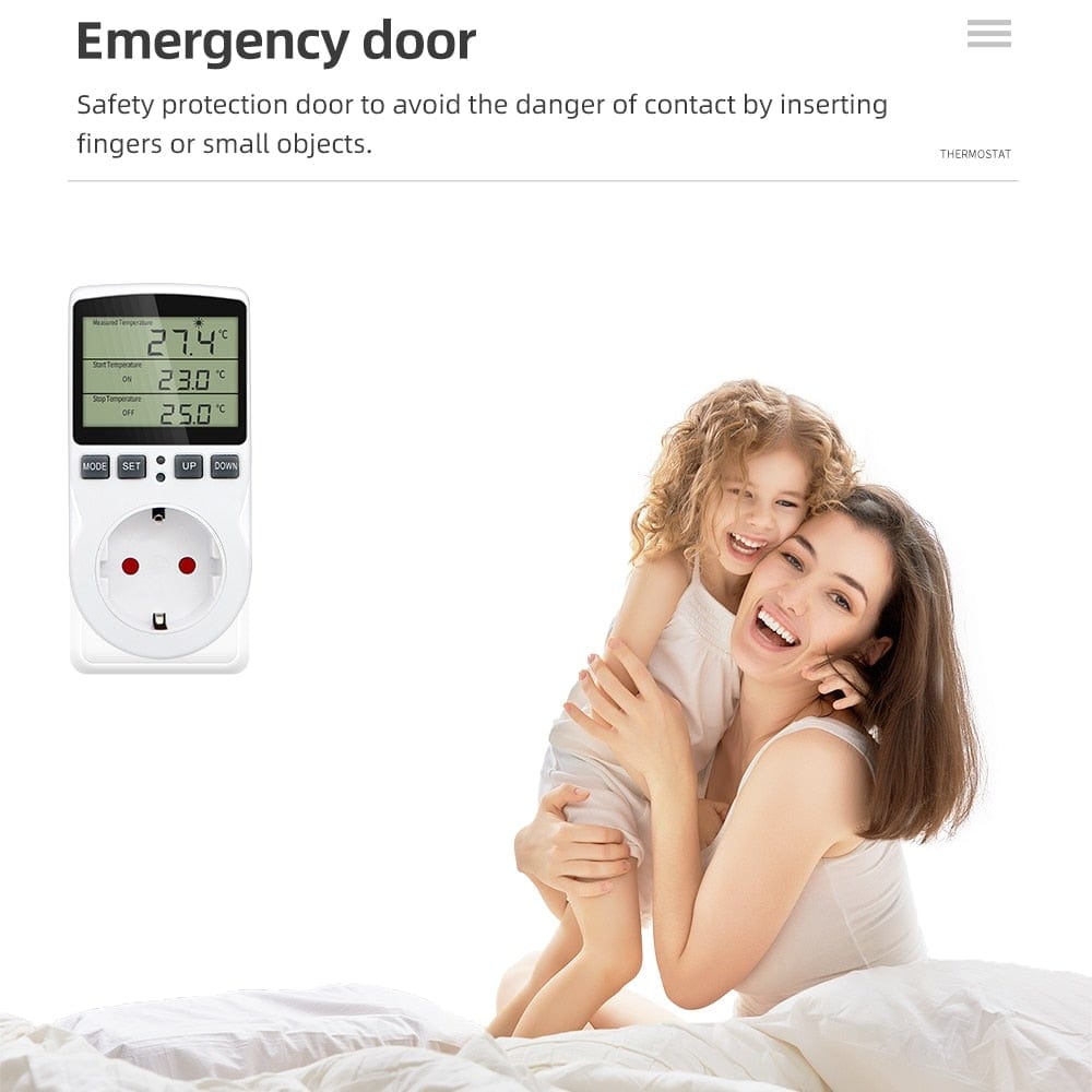 Timer Plug Thermostat Digital Temperature Controller Socket with Timer Switch Sensor Probe Heating Cooling 40% Discount