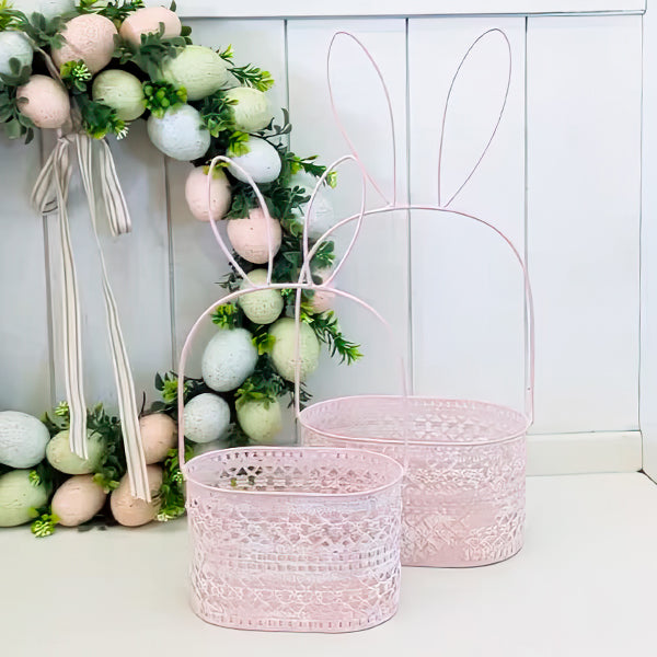 Bunny Ear Metallkörbe, Set von 2