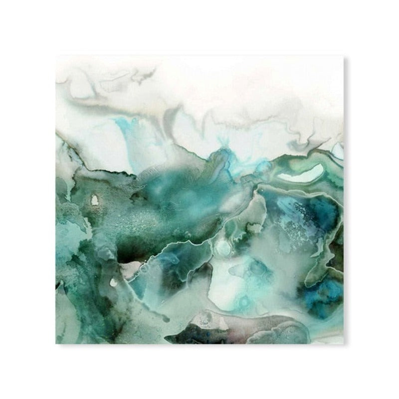 Mint Sea Marble - Leinwand Wandkunst Gemälde