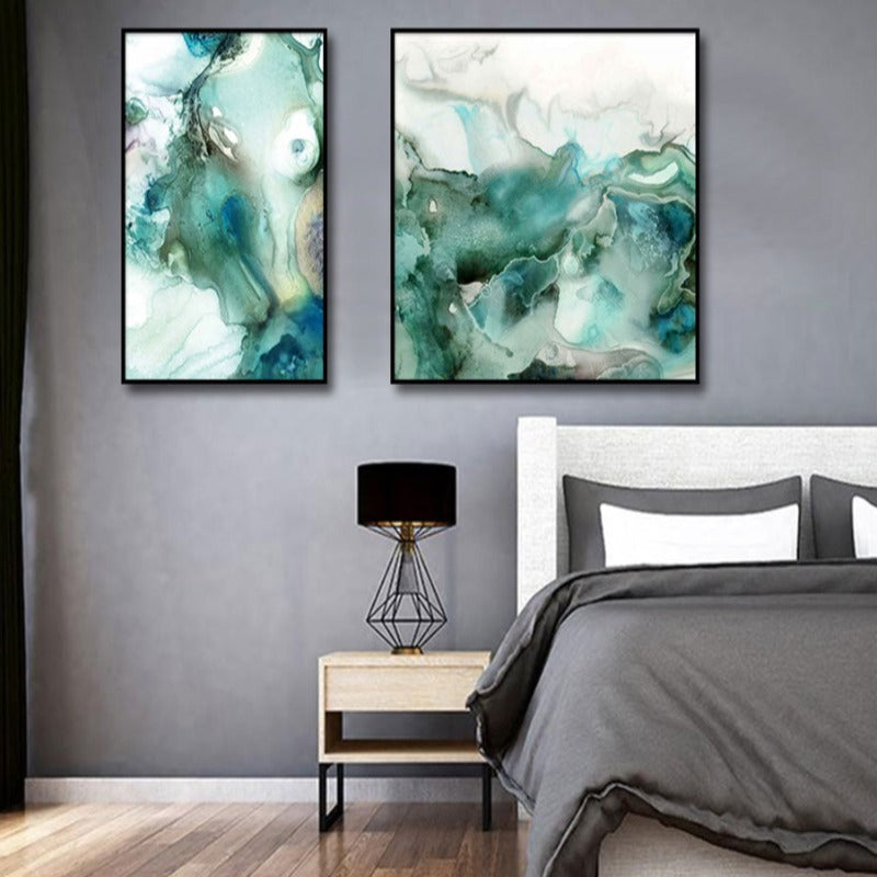 Mint Sea Marble - Leinwand Wandkunst Gemälde