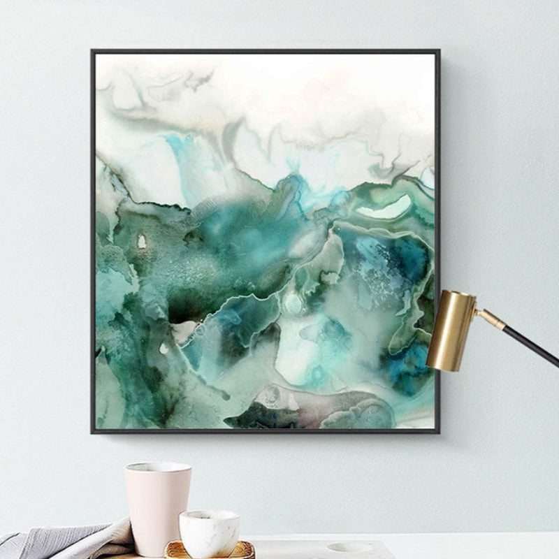 Mint Sea Marble - Leinwand Wandkunst Gemälde